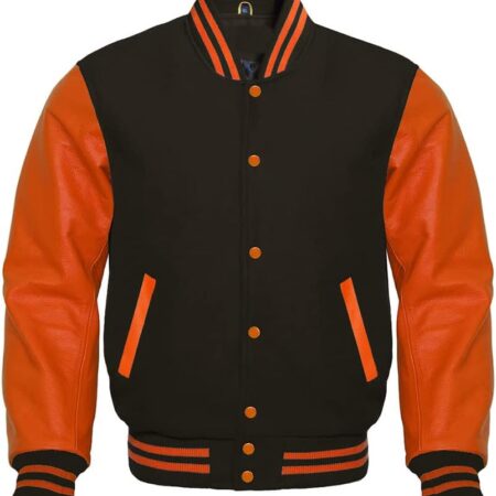 Orange And Black Varsity Jacket