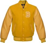 gold varsity jacket