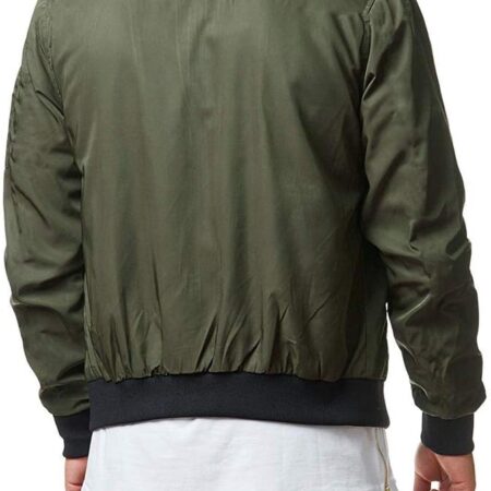 army green varsity jacket