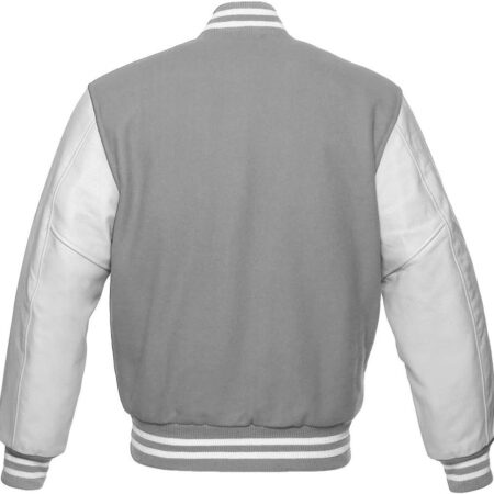 grey varsity jacket men's