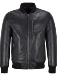 Black Leather Varsity Jacket