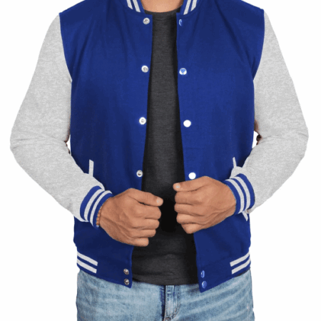 Blue Varsity Jacket Mens