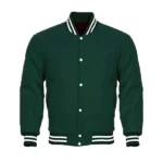 dark green varsity jacket