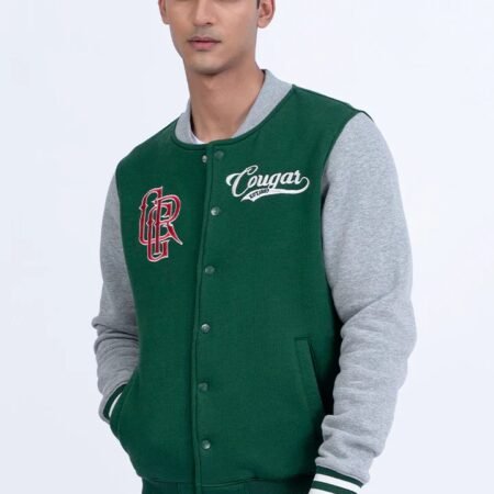 Green Varsity Jacket For Men