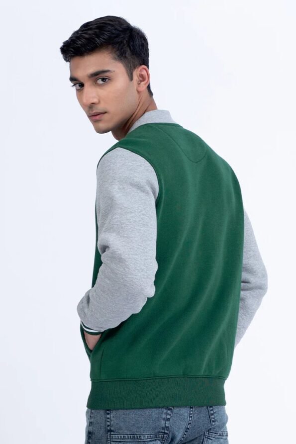 Green Varsity Jacket For Men