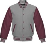 Maroon And Gray Varsity Jacket