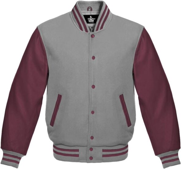 Maroon And Gray Varsity Jacket