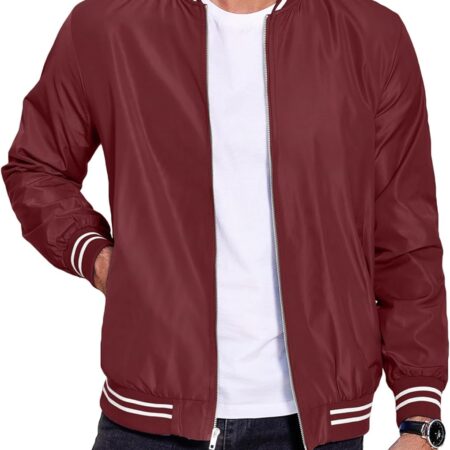 Maroon Varsity Bomber Jacket