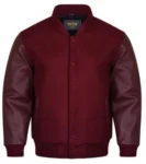 Maroon Varsity Jacket Leather Sleeves.