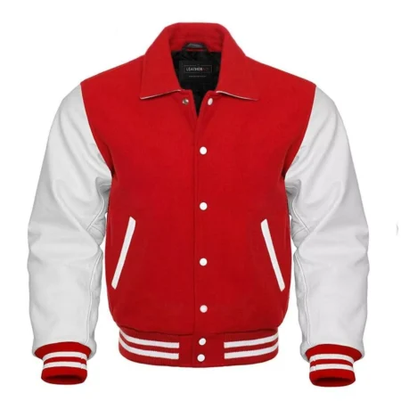 Mens Red Letterman Jacket