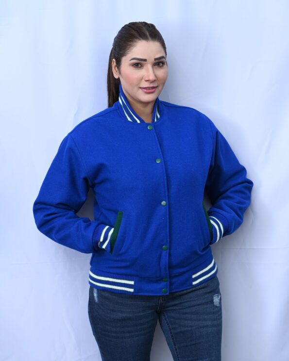 blue womens varsity jacket