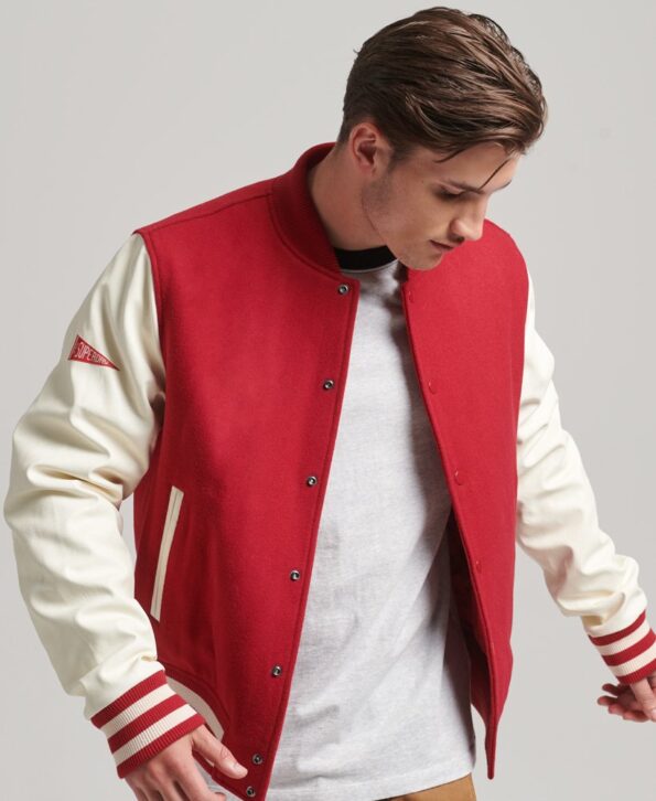 Red Varsity Jacket For Men