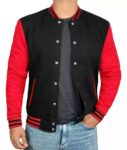 red and black varsity jacket mens