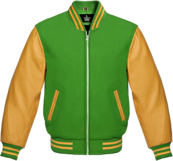 Varsity Jacket green And Gold Yellow