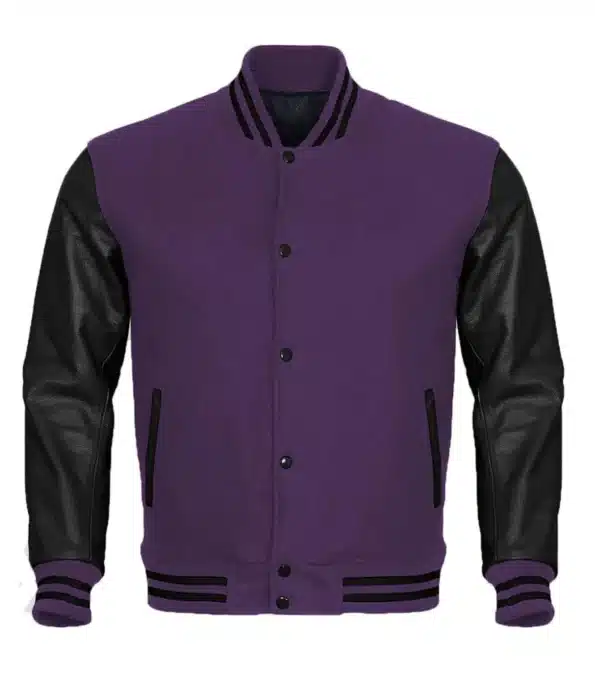 Varsity Jacket Purple Black