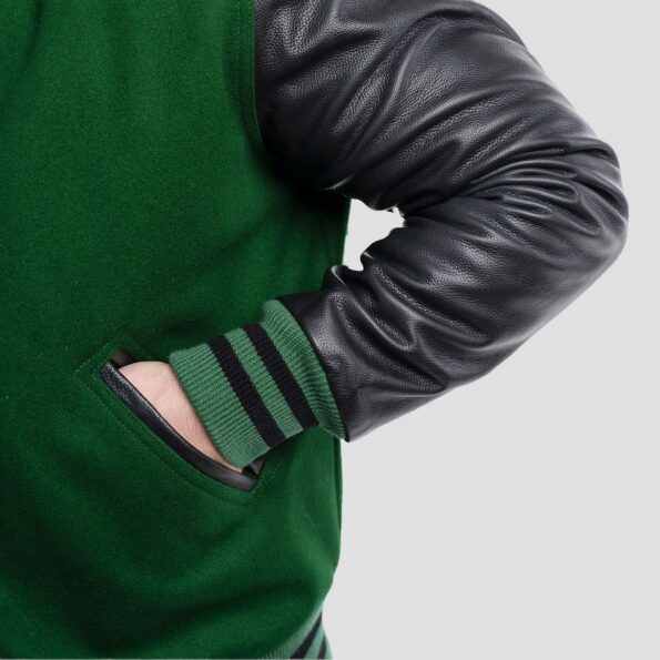 black green varsity jacket