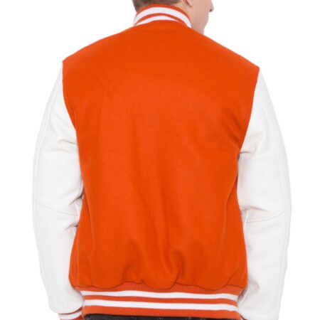 Orange Varsity Jacket Men's