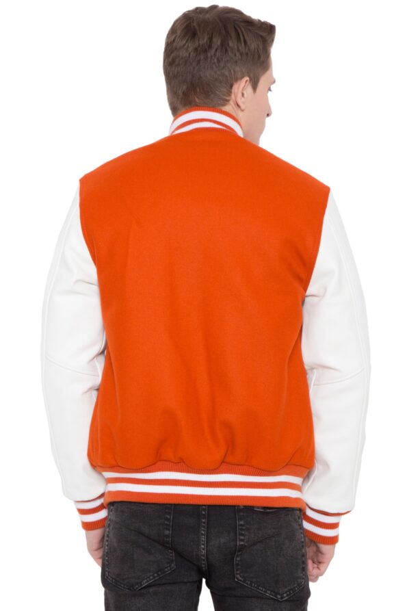 Orange Varsity Jacket Men's