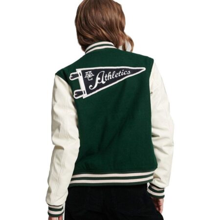 Womens Green Varsity Jacket