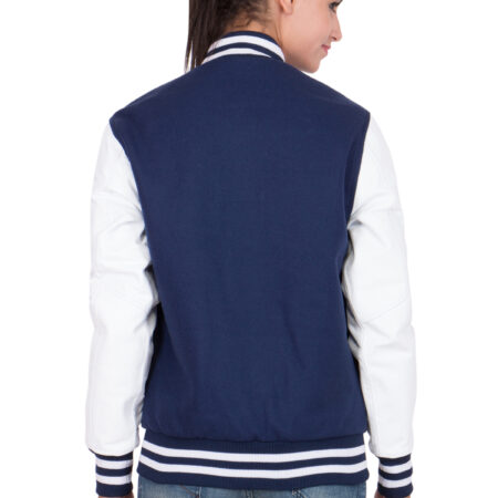 women's varsity jacket blue