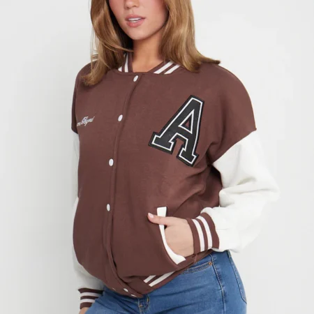 Varsity Jacket Women Brown