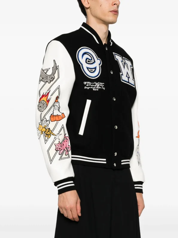 off white men's varsity jacket