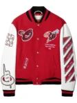 Off White Red Varsity Jacket