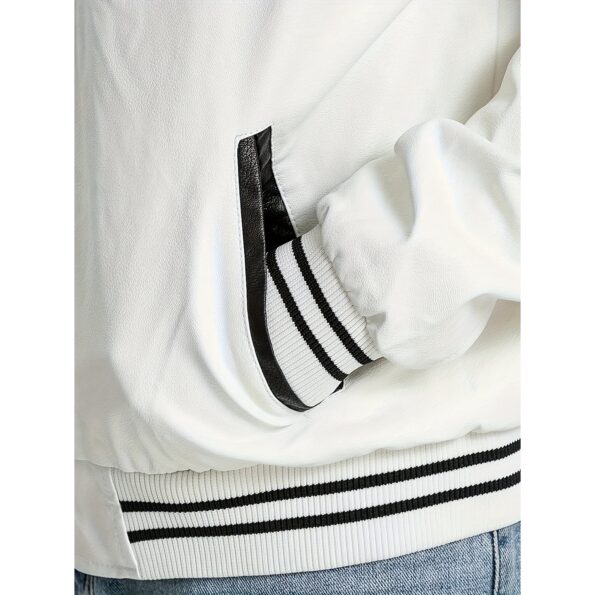 mens white leather jacket