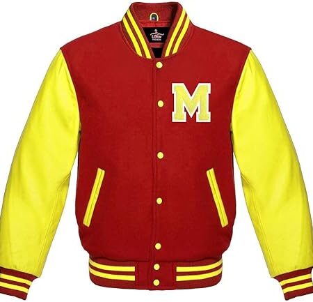 varsity jacket red yellow