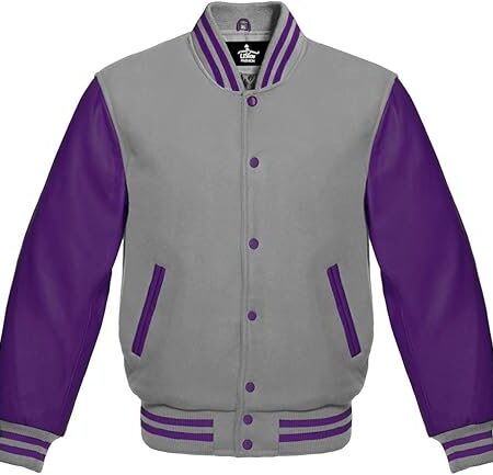 Purple And Grey Varsity Jacket