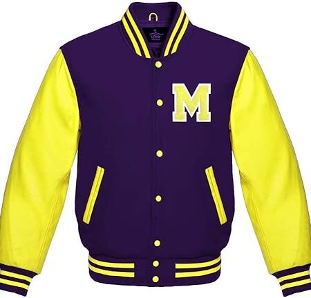 varsity jacket purple and yellow