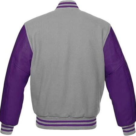 Purple And Grey Varsity Jacket