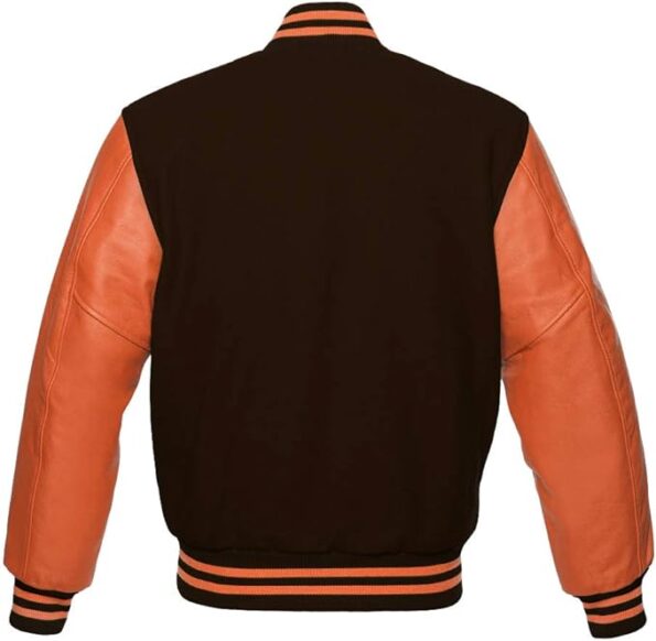 Brown And Orange Varsity Jacket