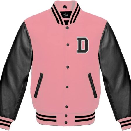 Black And Pink Varsity Jacket