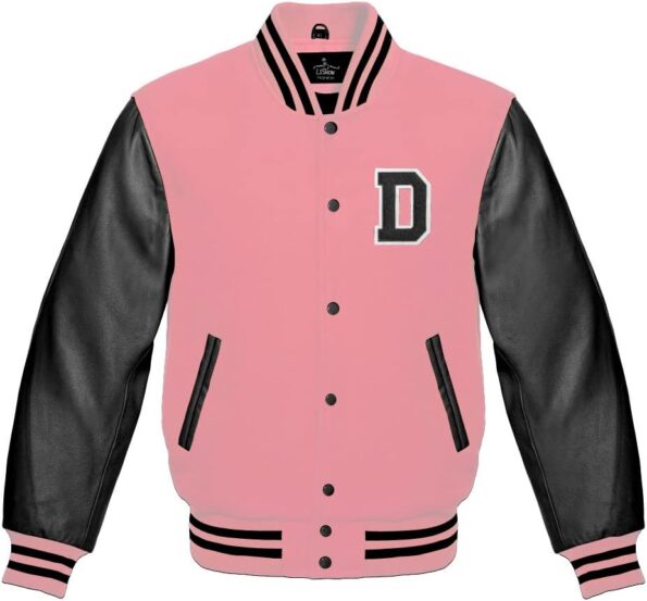 Black And Pink Varsity Jacket