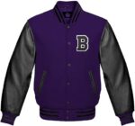 varsity jacket purple and black