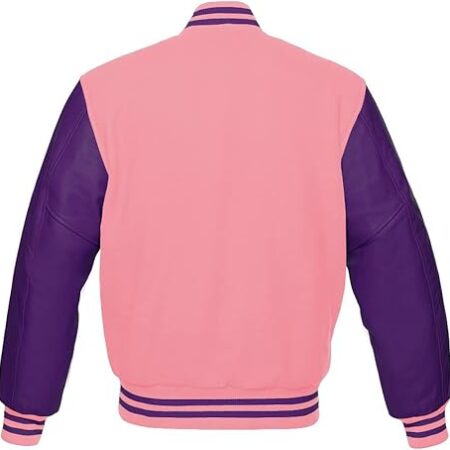 pink and purple varsity jacket