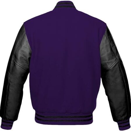 dark purple varsity jacket