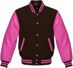 Pink And Brown Varsity Jacket