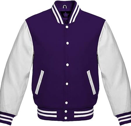 purple and silver varsity jacket