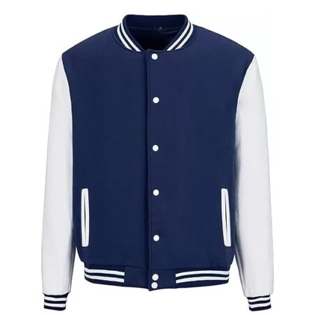 blue white varsity jacket