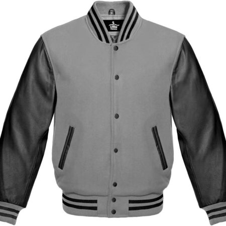 Gray And Black Varsity Jacket