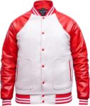 red and white leather varsity jacket