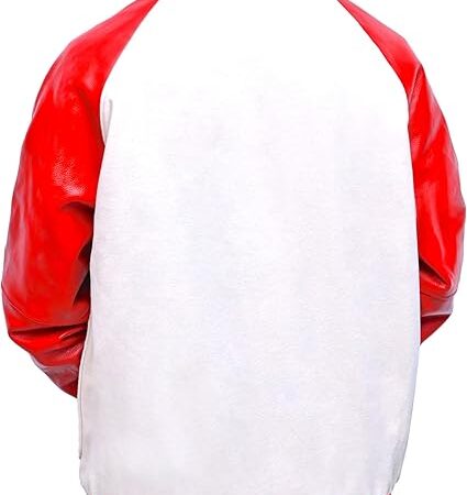 red and white leather varsity jacket