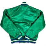 Front view of 80s Dallas Mavericks Green Varsity Jacket