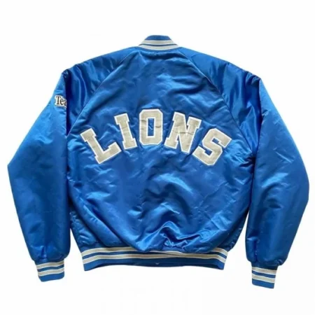 Back view of 80s Detroit Lions Jacket