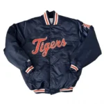 Front view of 80s Detroit Tigers Bomber Jacket