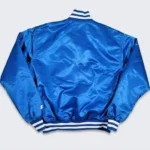 Front view of 80s Duke Blue Devils Blue Bomber Jacket