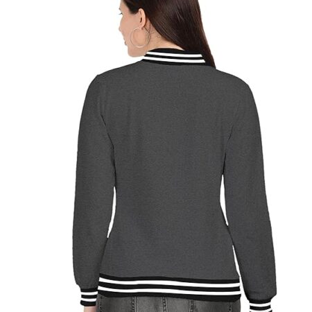 women grey varsity jacket