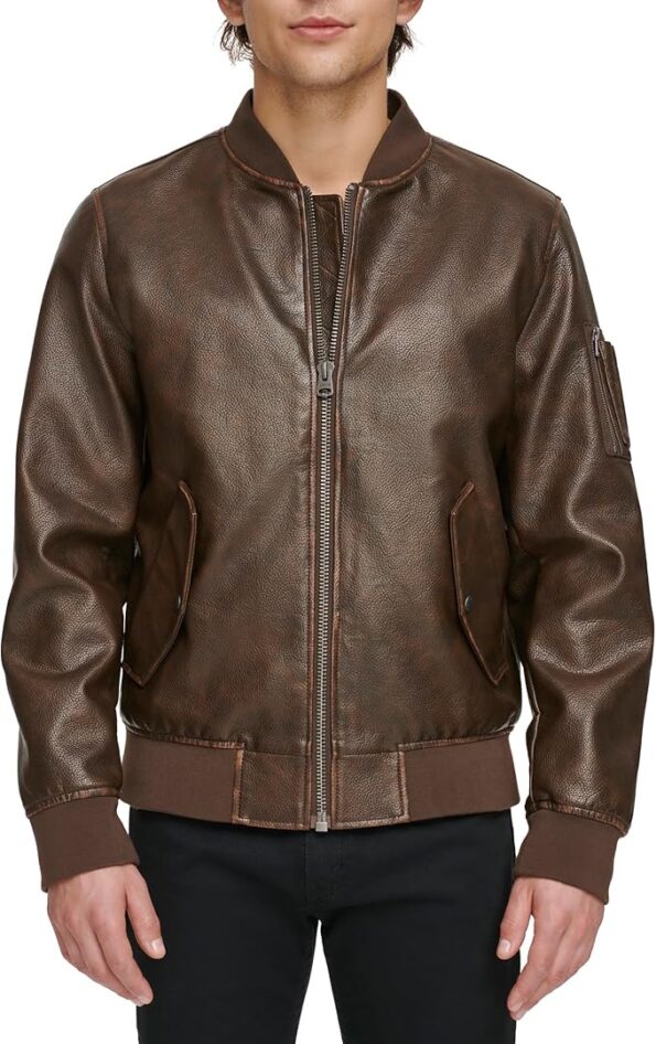 Brown Leather Varsity Jacket